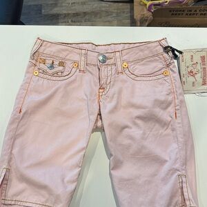 NWT True Religion Light Pink Bermuda Shorts